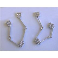 2053 14k White Gold with Diamonds Dangling Earrings