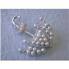 Image 1 : 2069 14kw Gold Umbrella Designed Pin w/Pearls/Diamonds