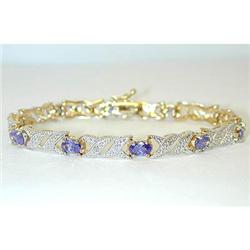 5716 Silver Bracelet w/Tanzanite/Diamond