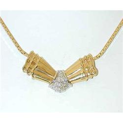 2076 14K Gold Necklace w/ Diamonds