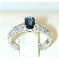 7357 14KW Gold Sapphire Ring w/Diamond
