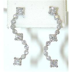 2092 14KW Gold Post Earrings w/ Diamonds