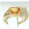 Image 1 : 7597 10K Gold Citrine Ring w/Diamond