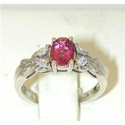 7238 14KW Gold Pink Sapphire Ring w/Diamond