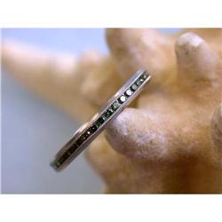 2439 Platinum Ring with Green Diamonds