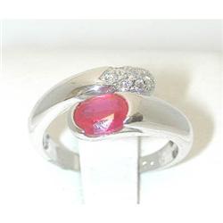 2447 BVLGARI 18KW Gold Ring w/ Ruby/ Diamonds