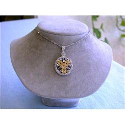 2469 Two Toned Gold Necklace with Diamonds