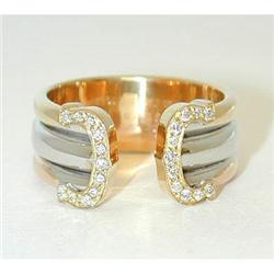 2477 CARTIER PARIS 18K Gold Ring w/ Diamonds