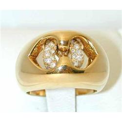 2495 BVLGARI 18K Gold Ring w/ Diamonds