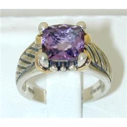 6808 BJC Silver/14K Gold Amethyst Ring