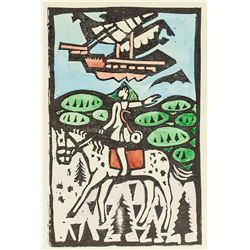 Oskar Kokoschka Austrian Signed Woodcut on Paper