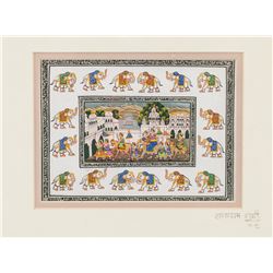 Raja Ram Sharma Indian Watercolor on Silk