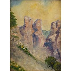 Laszlo Mednyanszky Hungarian Modernist Oil Board