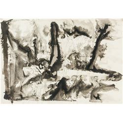 Giuseppe Santomaso Italian Modernist Watercolor