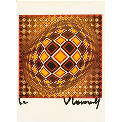 Victor Vasarely Hungarian-French Mixed Media