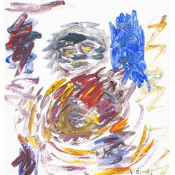 Karel Appel Dutch Modernist Oil on Canvas '51