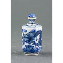 Blue and White Porcelain Snuff Bottle Hongyun Tang