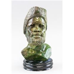 Verdite Stone Sculpture of a Man's Head