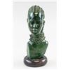 Image 1 : Verdite Stone Sculpture of a Woman's Head