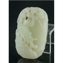 18/19th C. Chinese Hetian White Jade Pendant