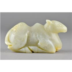 18th or 19th C. Chinese Carved White Jade Camel