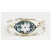 Image 1 : Silver Mother Of Pearl Abalone Bangle Bracelet