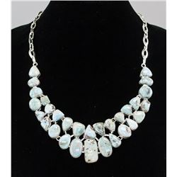 Natural 218 Ct Caribbean Larimar Necklace