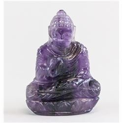 504 Ct Carved Certified Amethyst Buddha