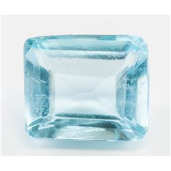 6.80ct Octagon Cut Blue Natural Aquamarine AGI