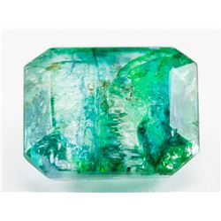 6.65ct Emerald Cut Green Natural Emerald GGL