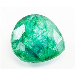 8.90ct Pear Cut Green Natural Emerald GGL