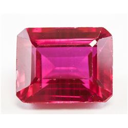 12.95ct Emerald Cut Pink Natural Ruby GGL