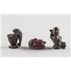 Image 1 : Three Assorted Japanese Boxwood Carved Netsuke