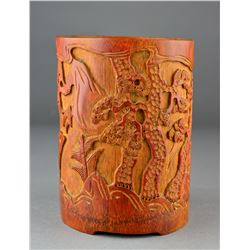 Chinese Bamboo Carved Brush Pot