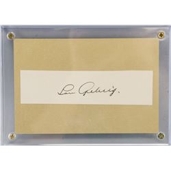 Lou Gehrig Autographed Cut Card with COA