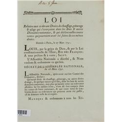 1791 French Forestry Rights Manuscript