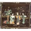 Image 2 : Chinese Hardstone Carved Court Scene Lacquer Panel