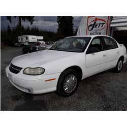 A12 --  2003 CHEVROLET MALIBU , White , 227840  KM's "NO RESERVE"