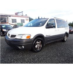 A8 --  2002 PONTIAC MONTANA , White , 187346  KM's "NO RESERVE"