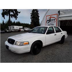 A6 --  2002 FORD CROWN VICTORIA POLICE INTERCEPTOR  , White , 227314  KM's "NO RESERVE"