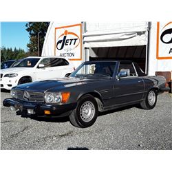 0I --  1985 MERCEDES 380 SL CONVERTIBLE , Grey , 242756  KM's
