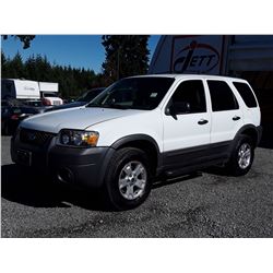 D5 --  2005 FORD ESCAPE XLT, WHITE, 239582 KM'S