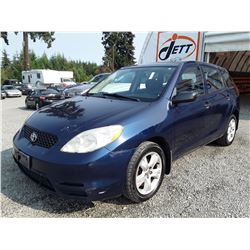 A12F --  2004 TOYOTA MATRIX XR  , Blue , 299,999 TMU ODO STOPPED  KM's