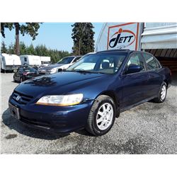 A3 --  2002 HONDA ACCORD SE , Blue , 169370  KM's