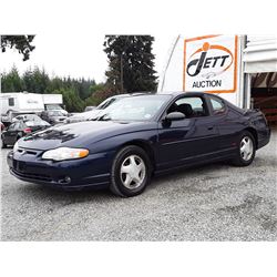 H5 --  2002 CHEVROLET MONTE CARLO SS , Blue , 241203  KM's