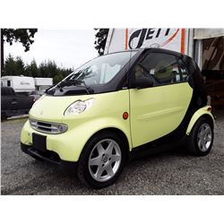 A2 --  2005 SMART FORTWO, YELLOW, 58,734 KMS "NO RESERVE"