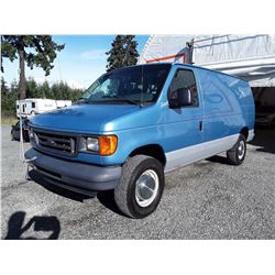 H1 --  2006 FORD ECONOLINE E250 CARGO VAN , Blue , 237610  KM's
