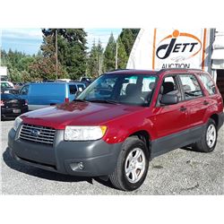 H3 --  2007 SUBARU FORESTER 2.5X  , Red , 132741  KM's