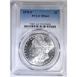 1878-S MORGAN DOLLAR  PCGS MS-64