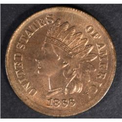 1866 INDIAN HEAD CENT CH/GEM BU RB